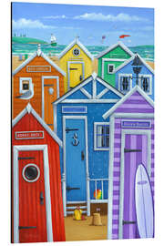 Magnettafel Regenbogenfarbene Strandhäuschen