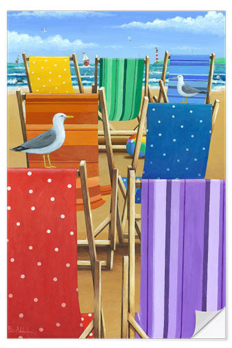 Vinilo para la pared Rainbow Deckchairs