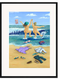 Gerahmter Kunstdruck Baden im Meer