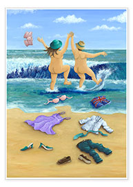 Poster Baden im Meer