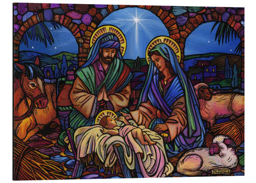 Aluminium print Stained Glass Nativity