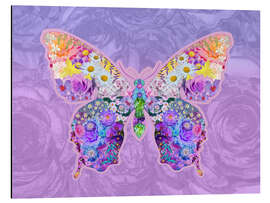 Aluminium print Purple Floral Buttefly