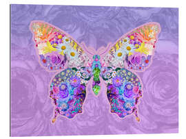 Stampa su plexi-alluminio Purple Floral Buttefly