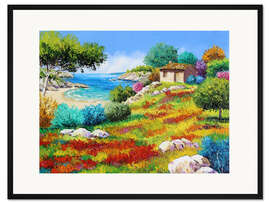 Gerahmter Kunstdruck Sonnenaufgang am Strand