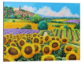 Magnettafel Wein und Sonnenblumen in der Provence