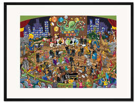 Gerahmter Kunstdruck Symphonie der Menschen und Tiere