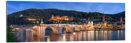 Gallery print Heidelberg skyline panorama at night with castle and Old Bridge