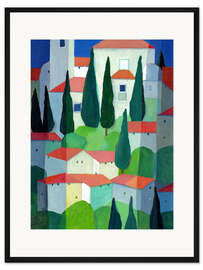 Gerahmter Kunstdruck Toskanisches Dorf