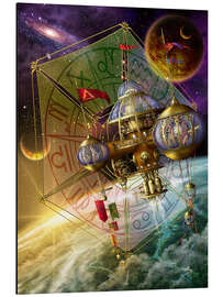 Magnettafel Raumstation im Steampunkstil