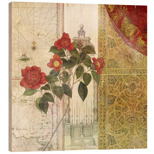 Wood print Wild Rose