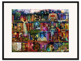 Gerahmter Kunstdruck Das Bücherregal voller Märchen