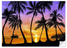 Autocolante decorativo Palm beach sundown