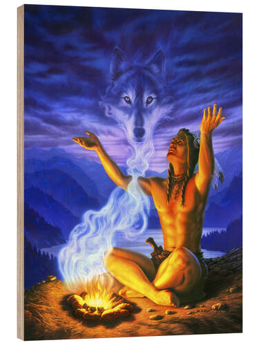 Puutaulu Spirit of the Wolf