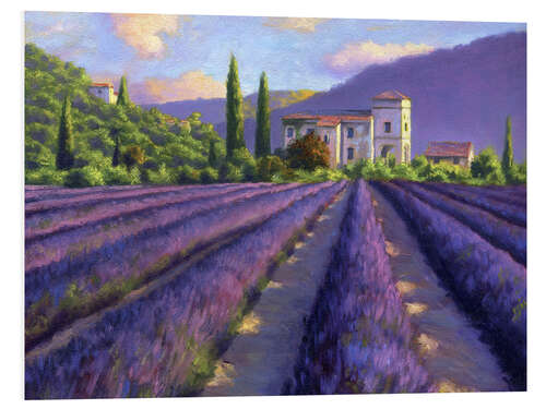 Foam board print Lavender field with Abbey