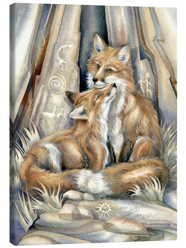 Tableau sur toile Renards