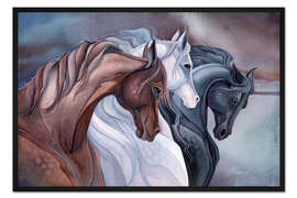 Gerahmter Kunstdruck Pferde