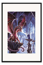 Gerahmter Kunstdruck Der Zauberer gegen den Drachen