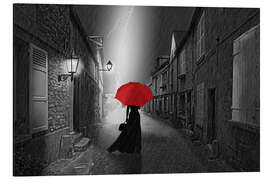 Magnettafel Die Frau mit dem roten Schirm