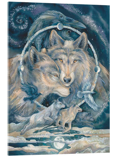 Tableau en verre acrylique L'esprit des loups