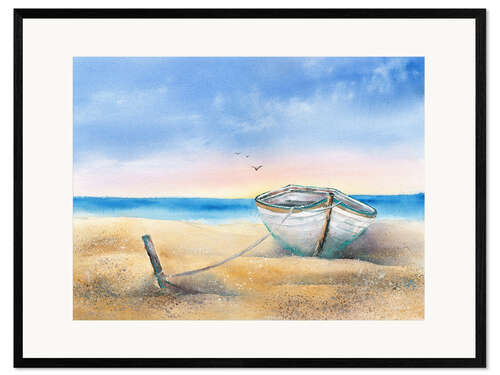 Kunsttryk i ramme Rowing boat
