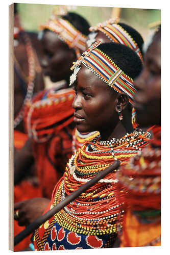 Wood print Samburu girl