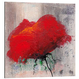 Magnettafel Mohnblume auf beige