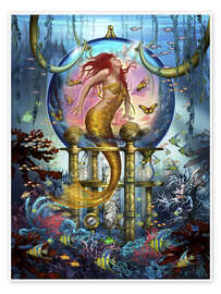 Wall print  Red Mermaid - Ciro Marchetti