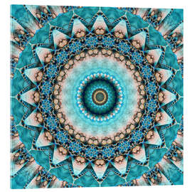 Acrylic print Mandala precious stone turquoise