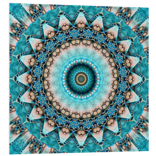 Foam board print Mandala precious stone turquoise