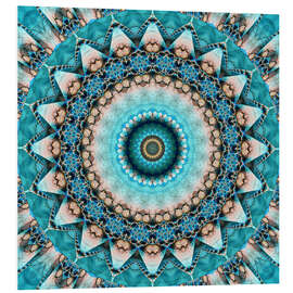 Stampa su PVC Mandala precious stone turquoise