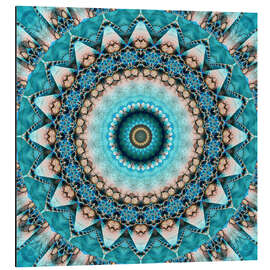 Magnettafel Mandala Edelstein türkis