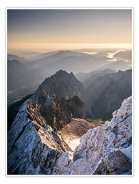 Poster  View over the Alps from Zugspitze - Andreas Wonisch