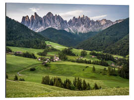 Cuadro de aluminio View over Funes in the Dolomites