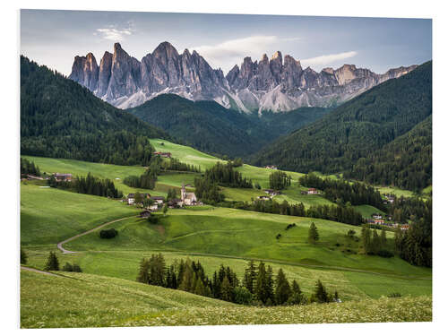 Quadro em PVC View over Funes in the Dolomites