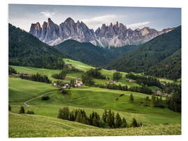 Quadro em PVC View over Funes in the Dolomites