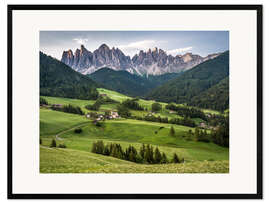 Framed art print View over Funes in the Dolomites