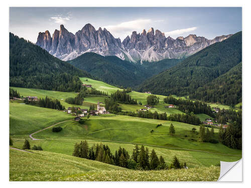 Wall sticker View over Funes in the Dolomites