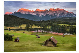 Foam board print Alpenglow at Karwendel mountains