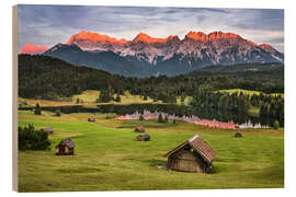 Quadro de madeira Alpenglow at Karwendel mountains