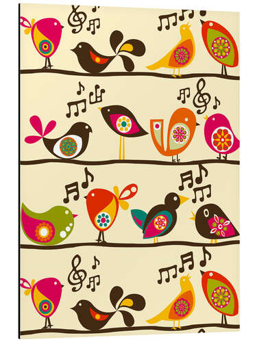 Aluminium print Singing birds