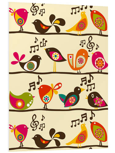 Foam board print Singing birds