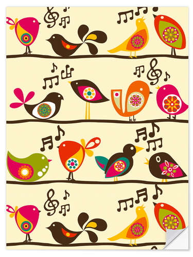 Vinilo para la pared Singing birds