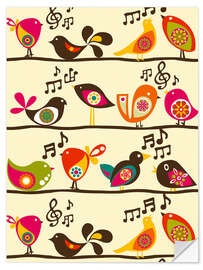 Adesivo murale Singing birds