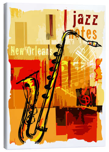 Quadro em tela Jazz notes