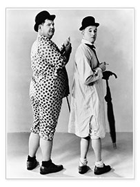 Poster Laurel & Hardy in pajamas