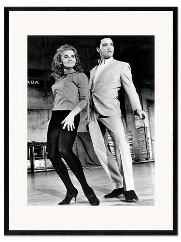 Impression artistique encadrée Ann-Margret et Elvis Presley dans L'Amour en quatrième vitesse