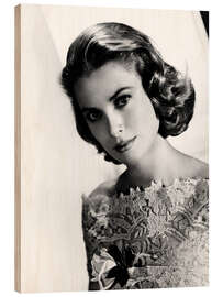 Wood print Grace Kelly Intense Look