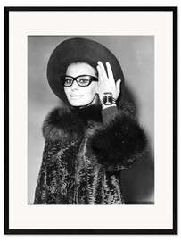 Ingelijste kunstdruk Sophia Loren with Hat