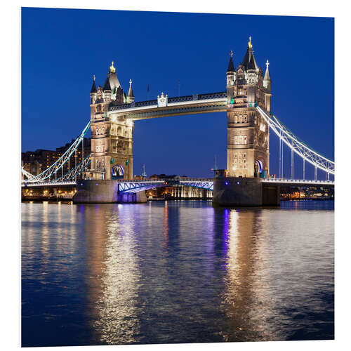 Tableau en PVC Tower Bridge la nuit, Londres