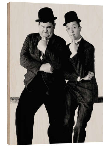 Wood print Oliver Hardy and Stan Laurel - Liberty